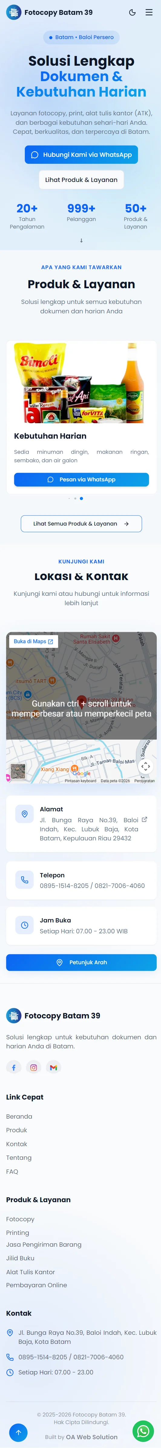 Landing Page Usaha/Bisnis Lokal