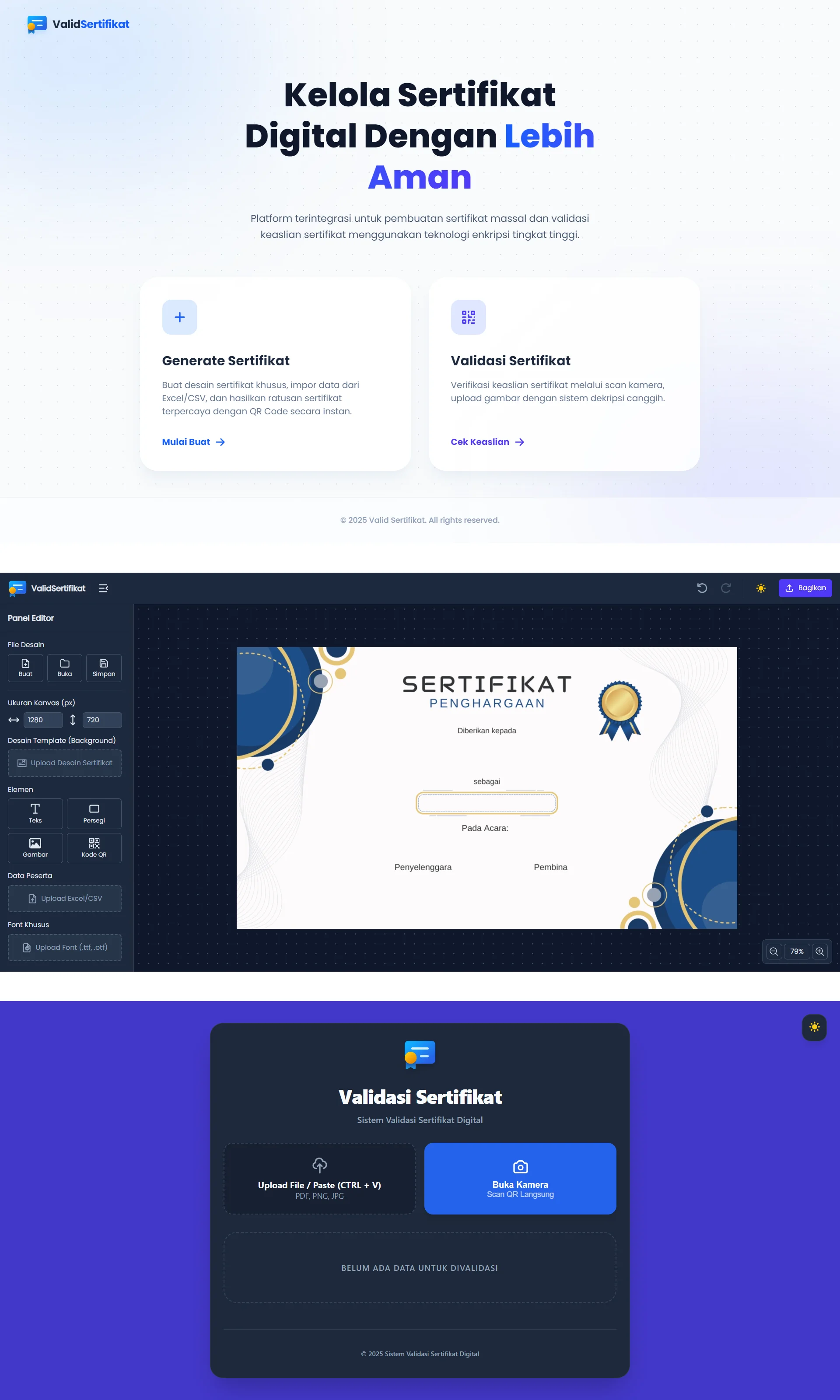 Website Pembuat & Validator Sertifikat